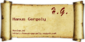 Hanus Gergely névjegykártya